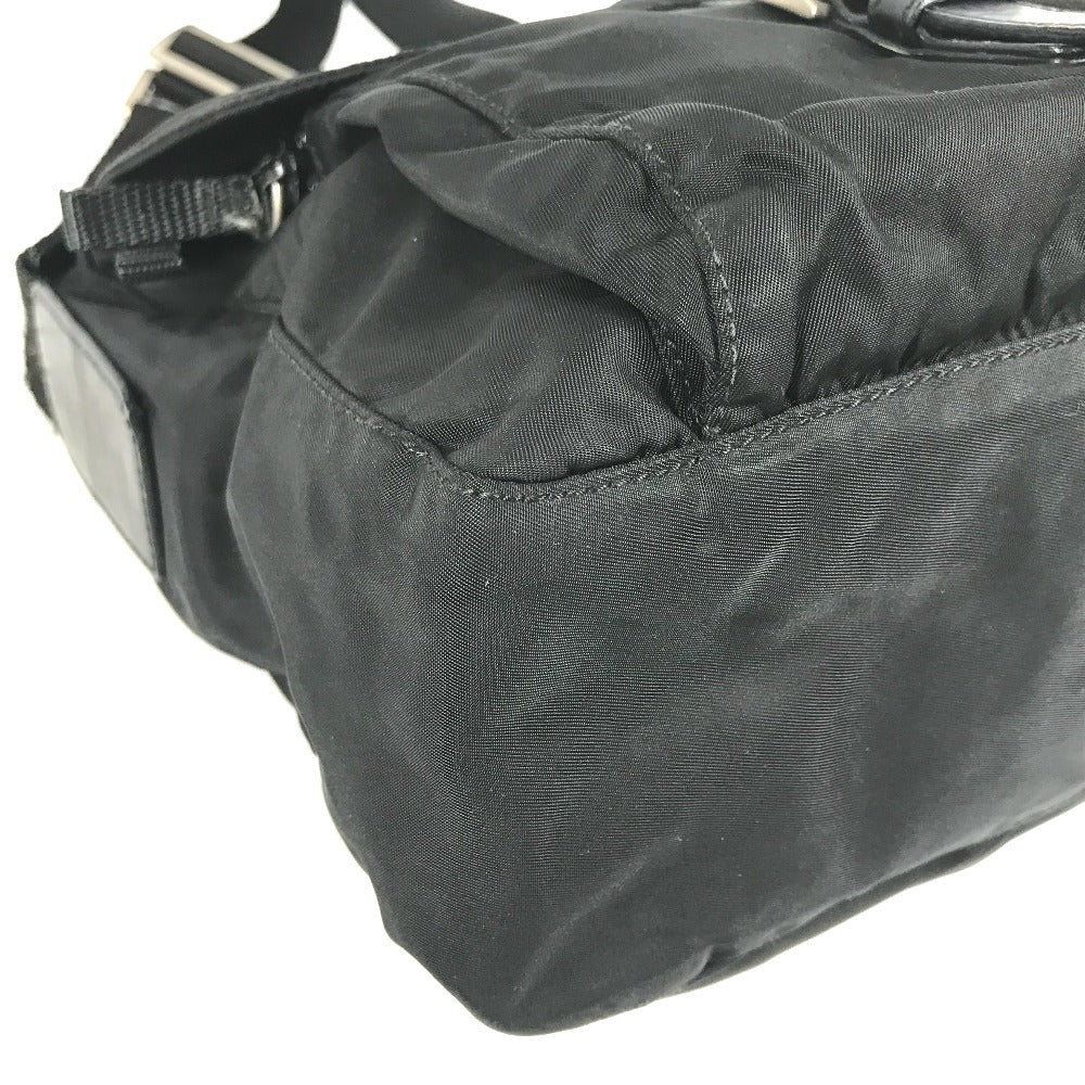 PRADA Shoulder Bag Nylon black Triangle logo plate