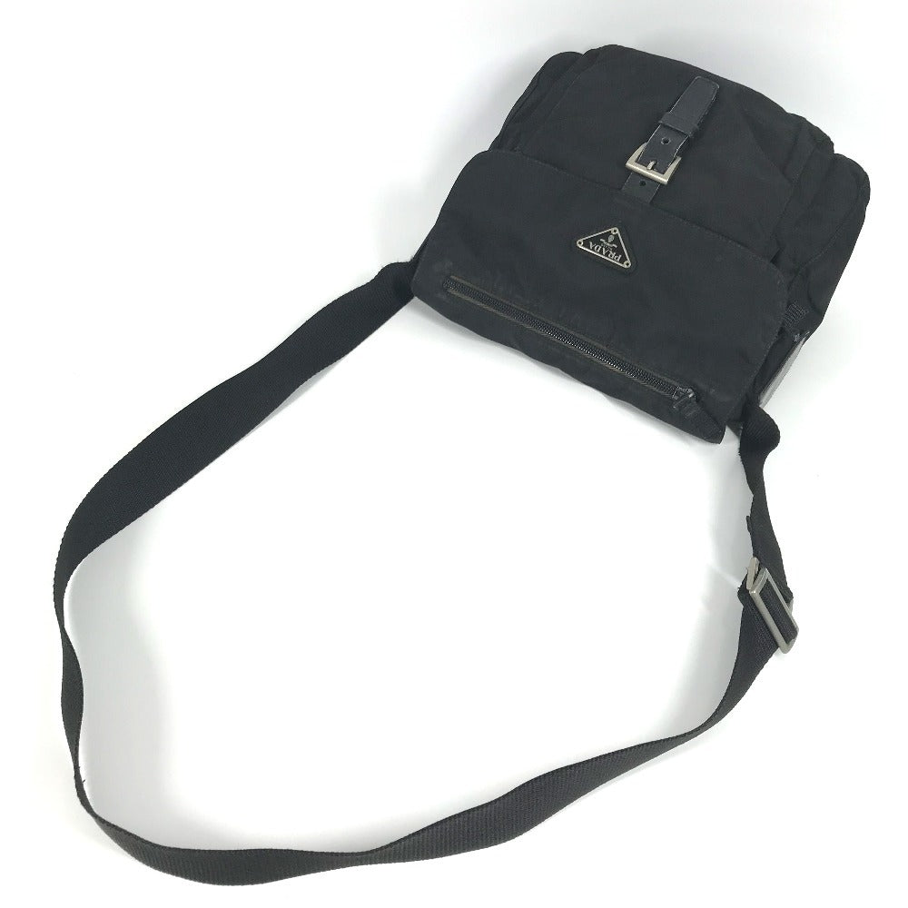 PRADA Shoulder Bag Nylon black Triangle logo plate
