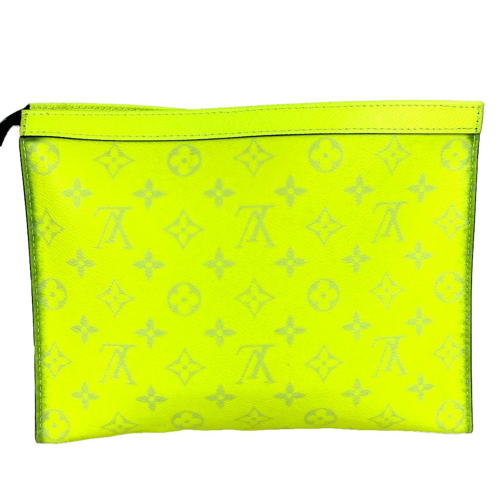 LOUIS VUITTON Clutch bag M30946 Taiga Leather, Monogram Canvas yellow Taigalama Pochette Voyage MM