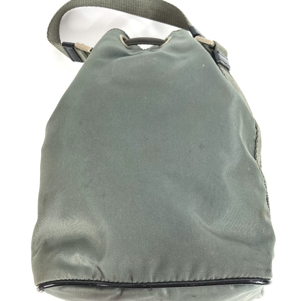 PRADA Handbag Leather / nylon Gray type Triangle logo plate