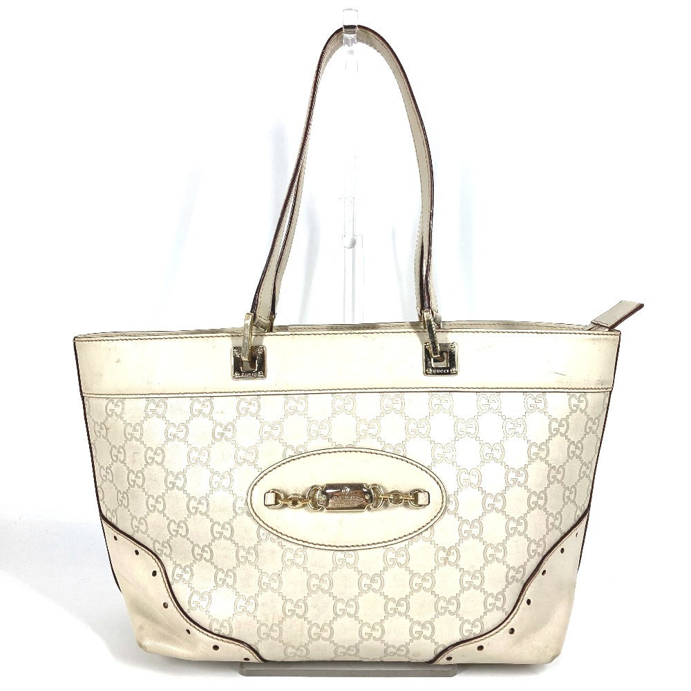GUCCI Shoulder Bag 145993 Sima leather Off-white type GG Guccissima logo