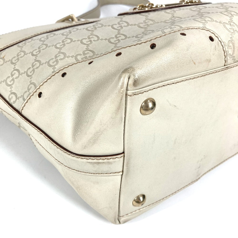 GUCCI Shoulder Bag 145993 Sima leather Off-white type GG Guccissima logo