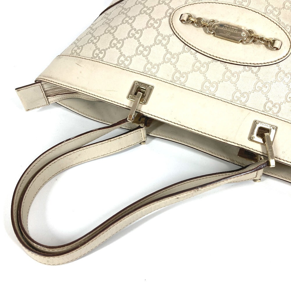 GUCCI Shoulder Bag 145993 Sima leather Off-white type GG Guccissima logo