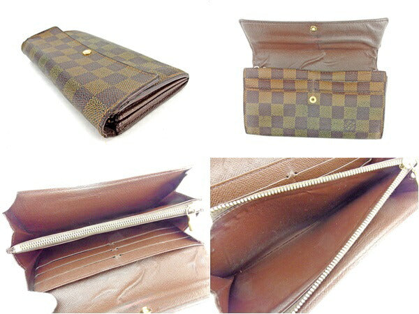 LOUIS VUITTON Long Wallet Purse N61734 Ebene (brown type) Portefeuille Sarah