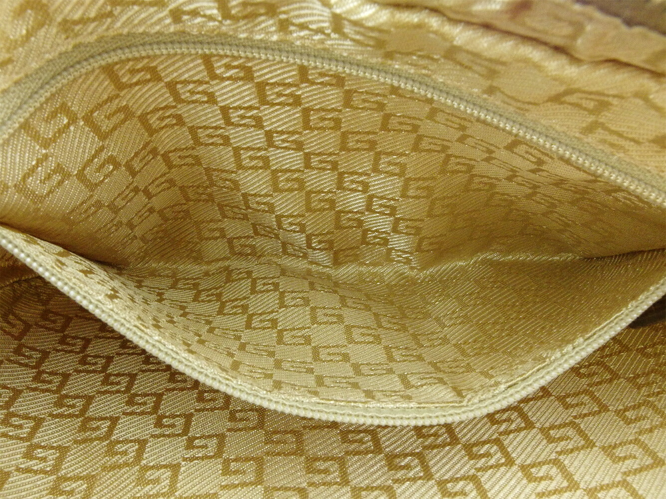 GUCCI Shoulder Bag Gold Brown Green