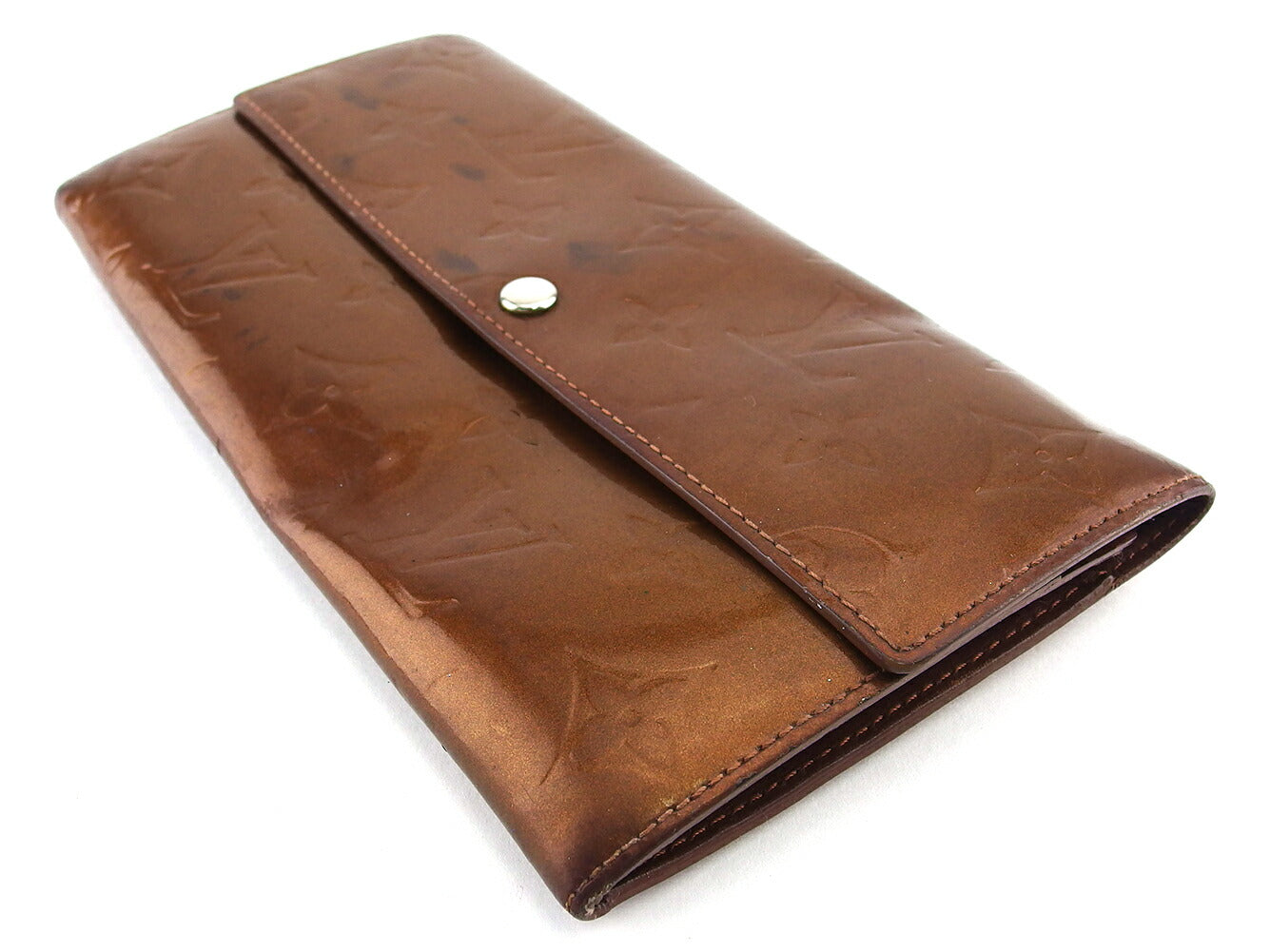 LOUIS VUITTON Long Wallet Purse M91174 Brown gold Pochette Porto Monécredi