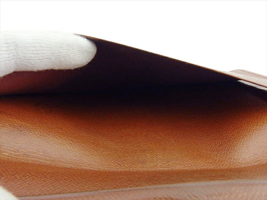 LOUIS VUITTON Bill Compartment M62223 Brown beige Porto Sequier Double