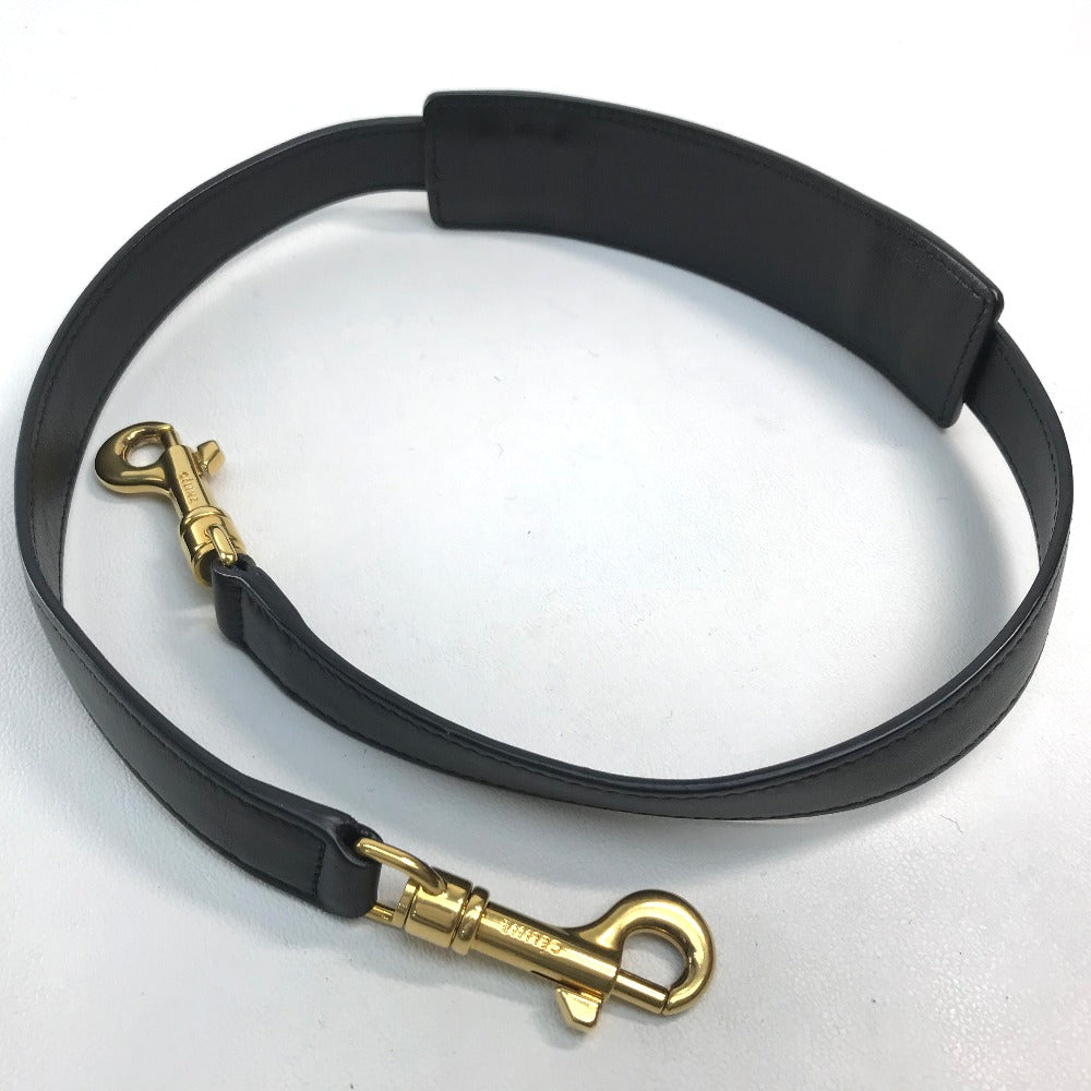 CELINE Shoulder Bag leather Gray x orange x black Trapeze Women Used Authentic