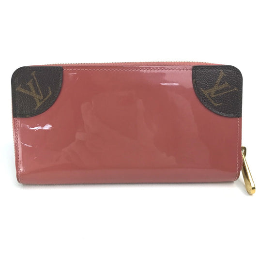LOUIS VUITTON Long Wallet Purse โl62318 Patent leather / monogram canvas Pink beige type Monogram Zippy Venice Women Used Authentic