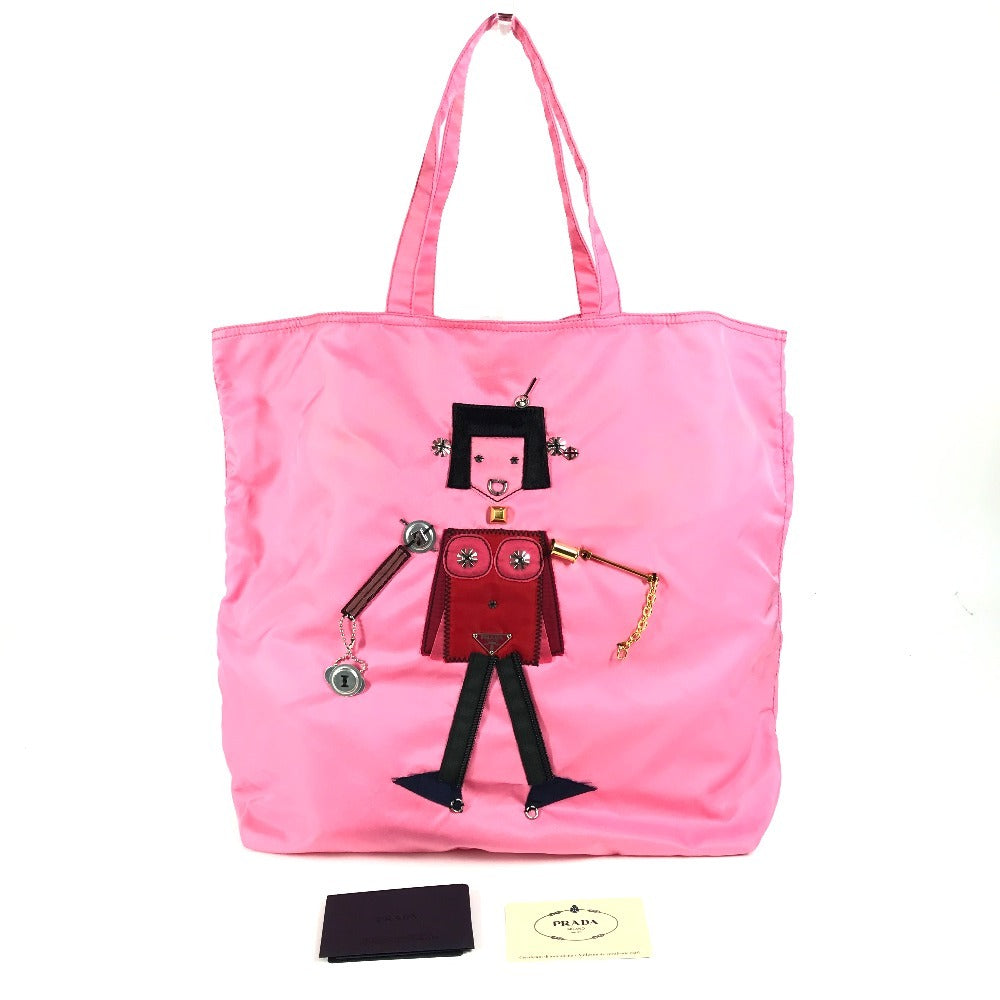 PRADA Shoulder Bag BR2897 Nylon pink Robot Shopping Bag