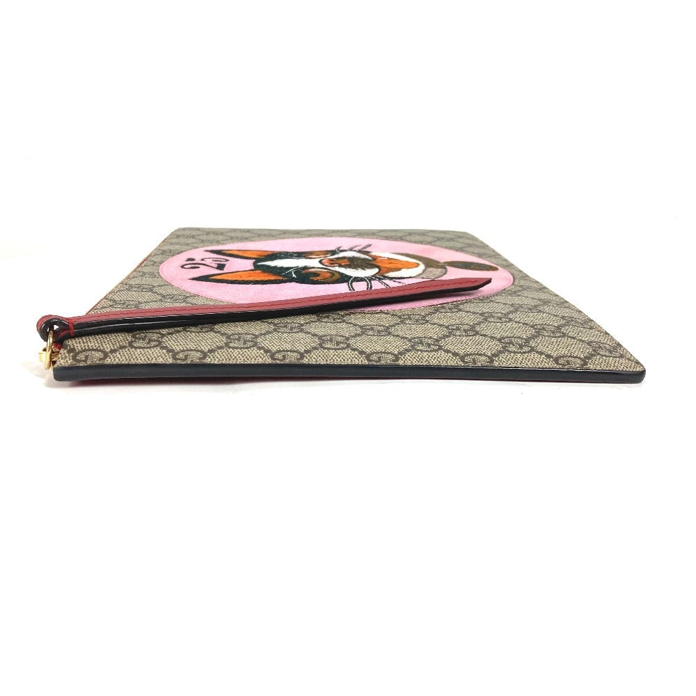 GUCCI Clutch bag 506280 GG canvas / leather beige GG Supreme BOSCO Cat