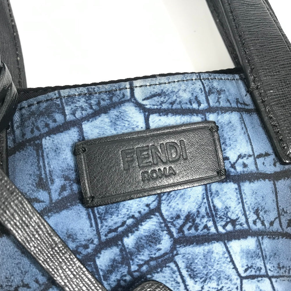 FENDI Handbag 7VA367 Leather / nylon black logo Women Used Authentic