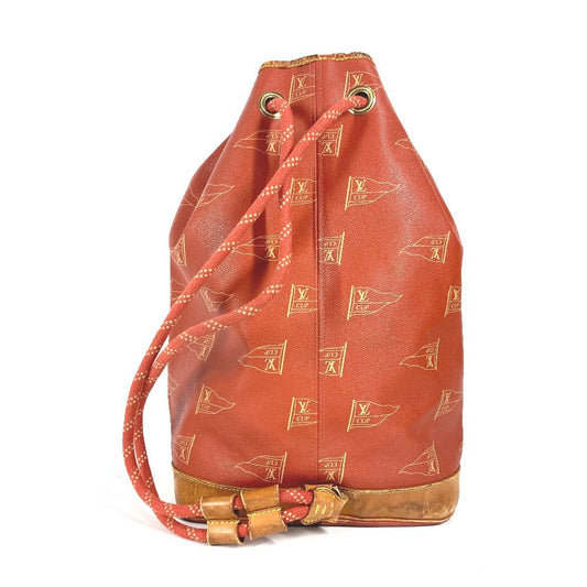 LOUIS VUITTON Shoulder Bag M80026 Leather / canvas Orange Louis Vuitton Cup 95 LVCUP Saint Tropez Women Used Authentic