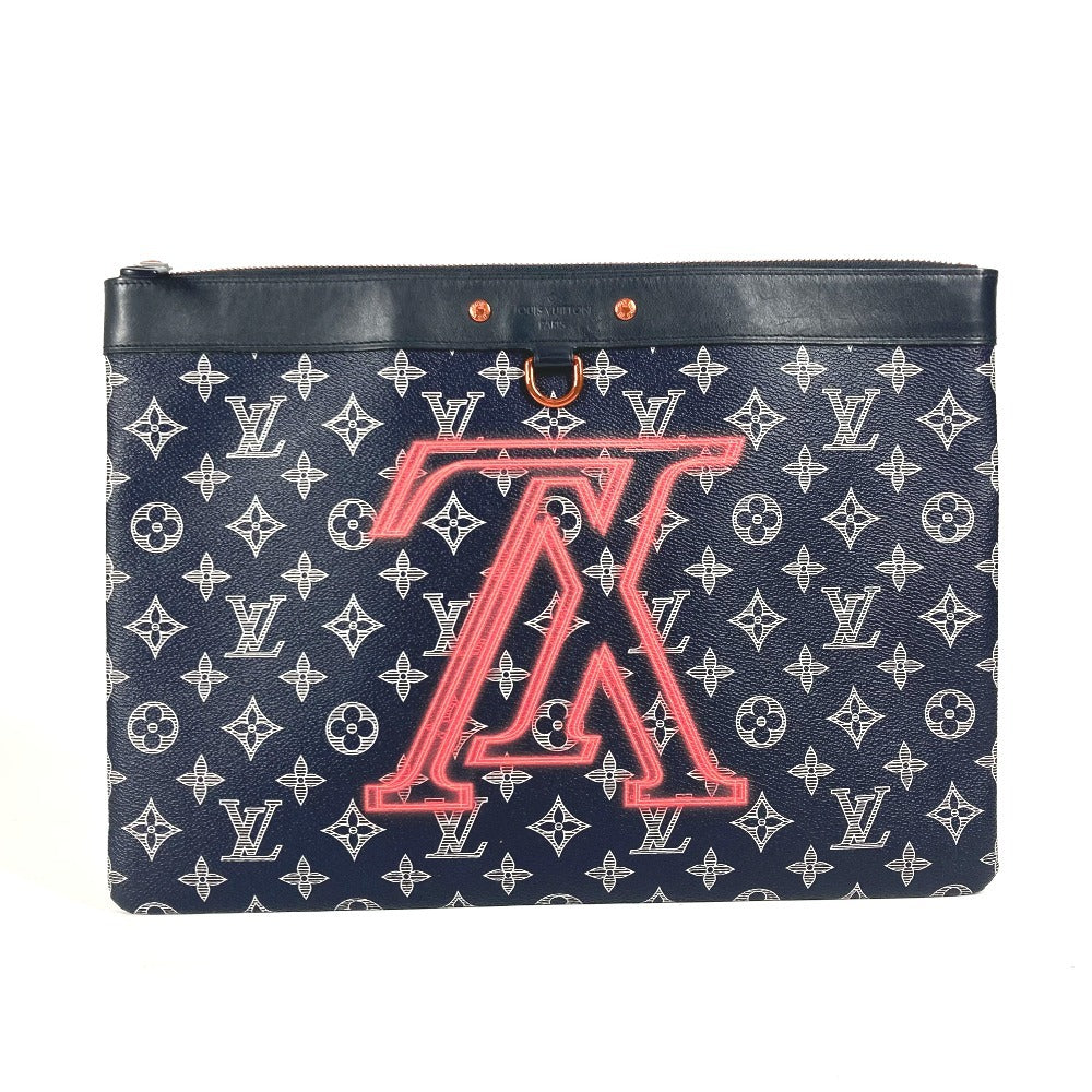 LOUIS VUITTON Clutch bag M62905 Monogram canvas Navy Monogram ink upside down Pochette Apollo