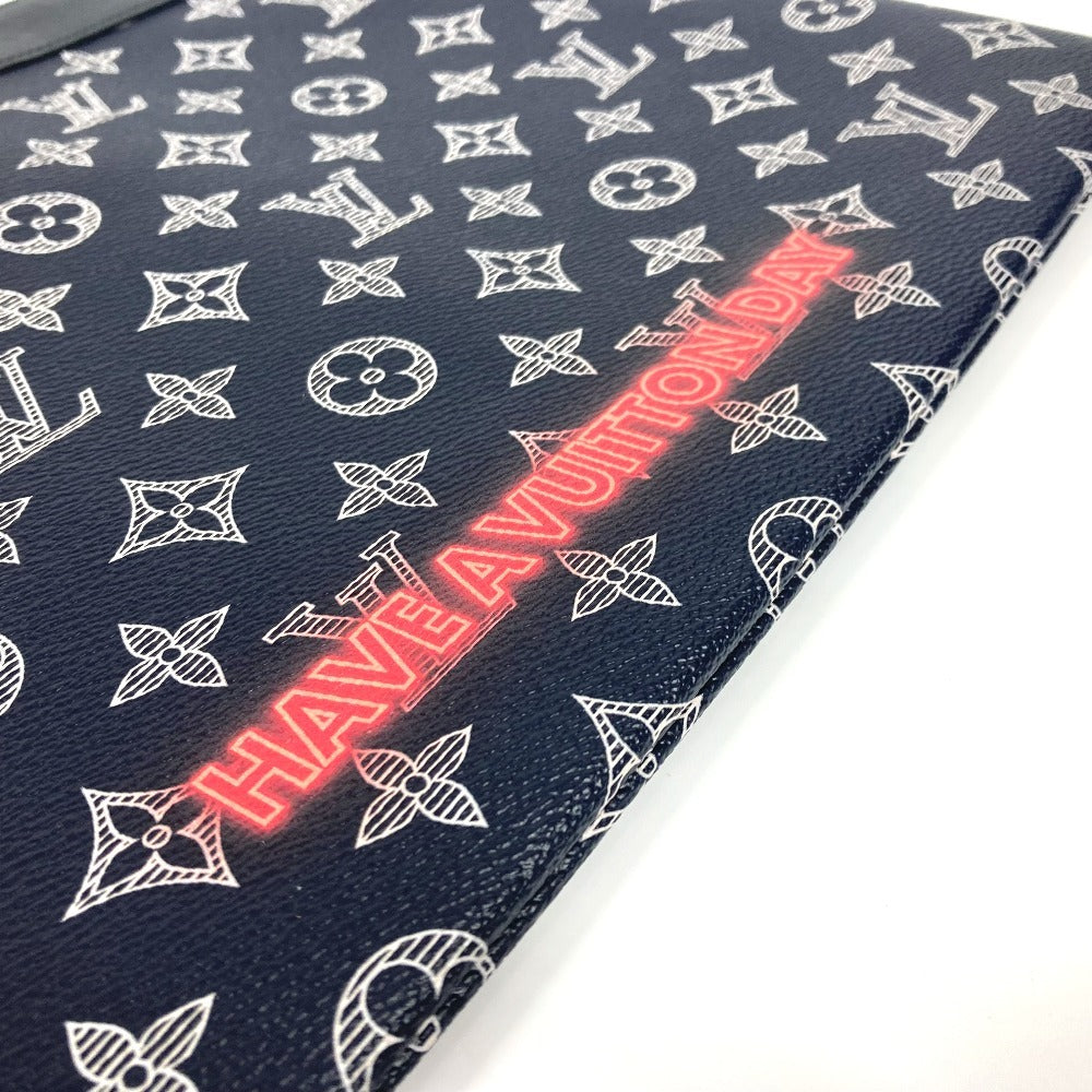 LOUIS VUITTON Clutch bag M62905 Monogram canvas Navy Monogram ink upside down Pochette Apollo