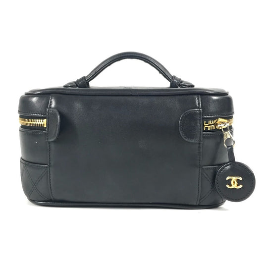 CHANEL Handbag leather black CC COCO Mark logo Bicolore Matelasse Quilting