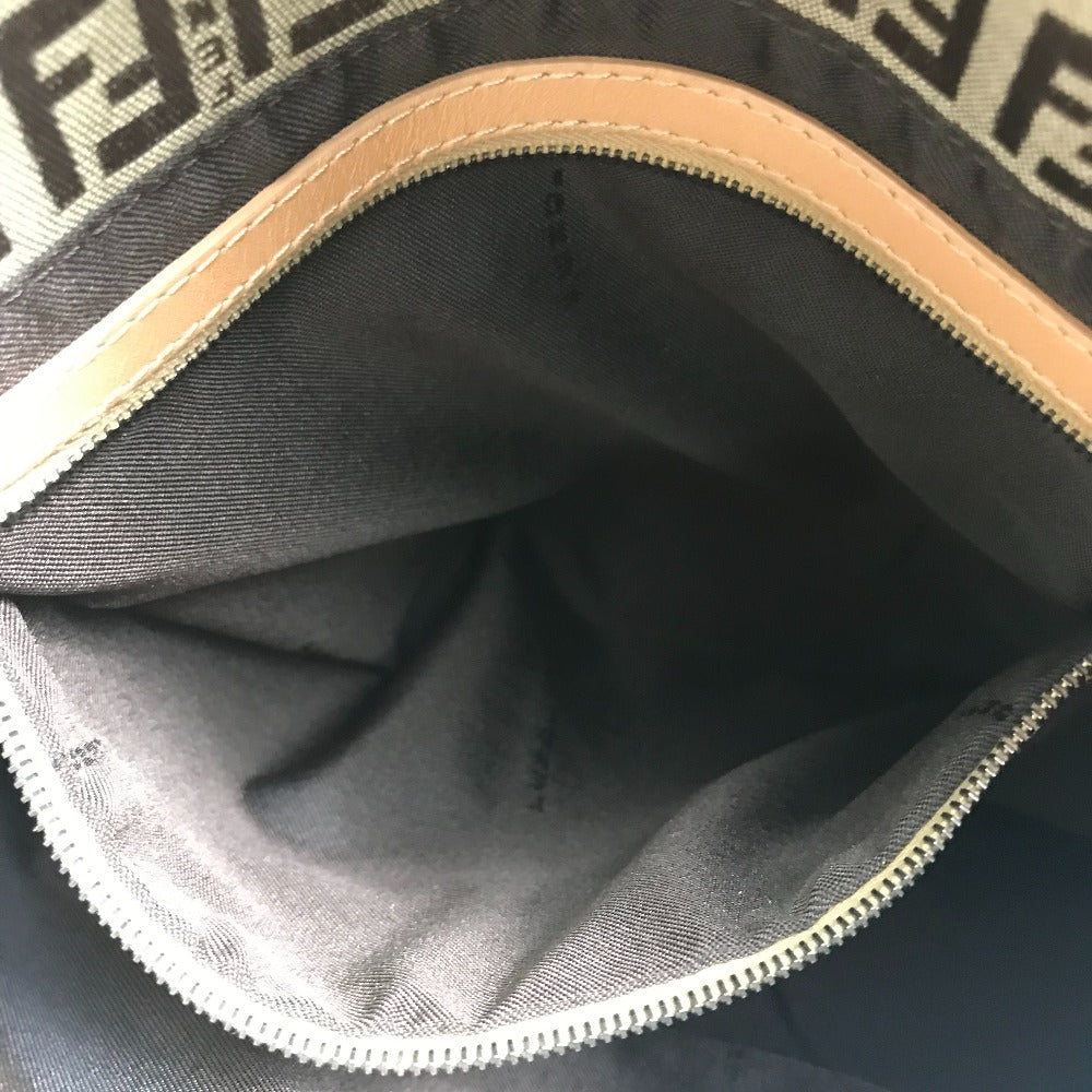 FENDI Shoulder Bag 8BR001 Canvas / leather beige Zucca FF pattern Women Used Authentic