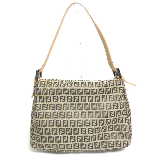 FENDI Shoulder Bag 8BR001 Canvas / leather beige Zucca FF pattern Women Used Authentic