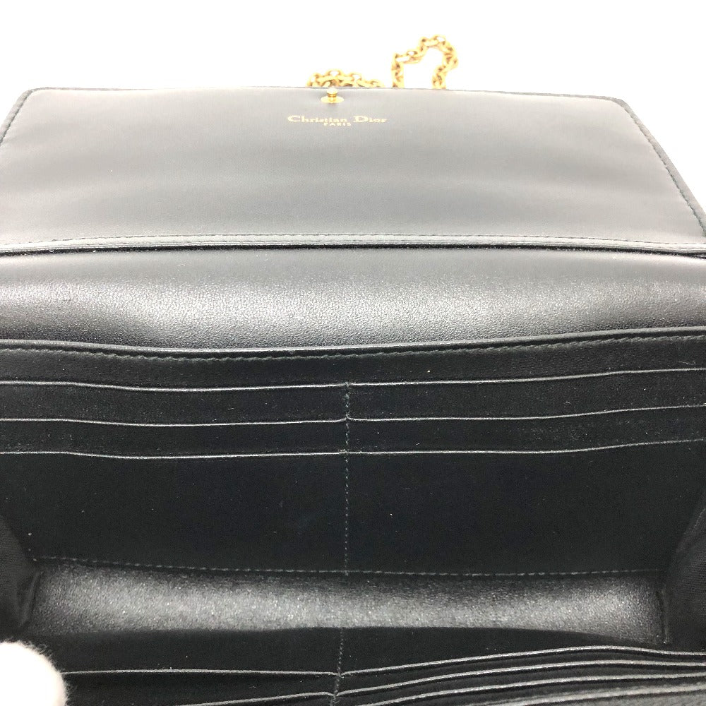 Dior Shoulder Bag leather black logo/Crossbody JADIOR Women Used Authentic