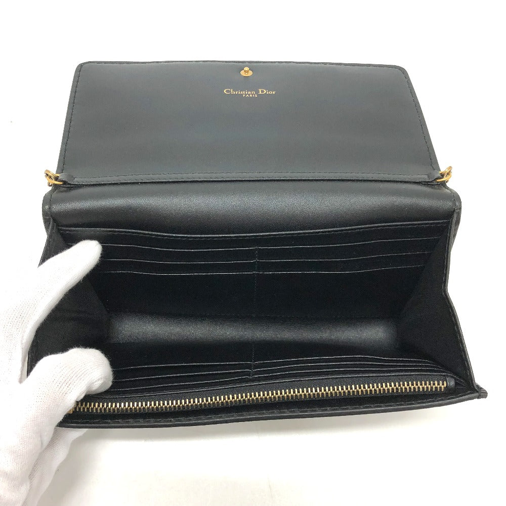 Dior Shoulder Bag leather black logo/Crossbody JADIOR Women Used Authentic