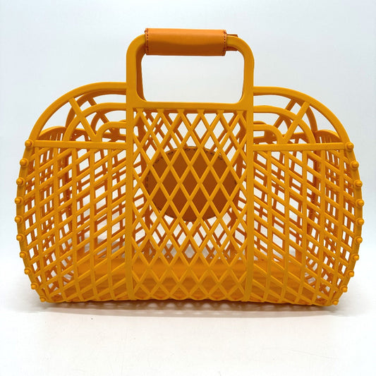 FENDI Handbag 8GH389 Plastic, Leather Orange type bag Bucket medium Women Used Authentic