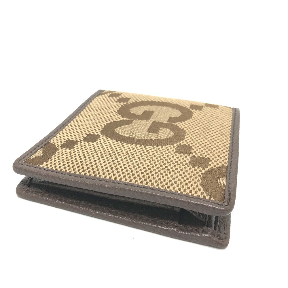 GUCCI Folded wallet 699314 GG canvas beige GG jumbo Women Used Authentic