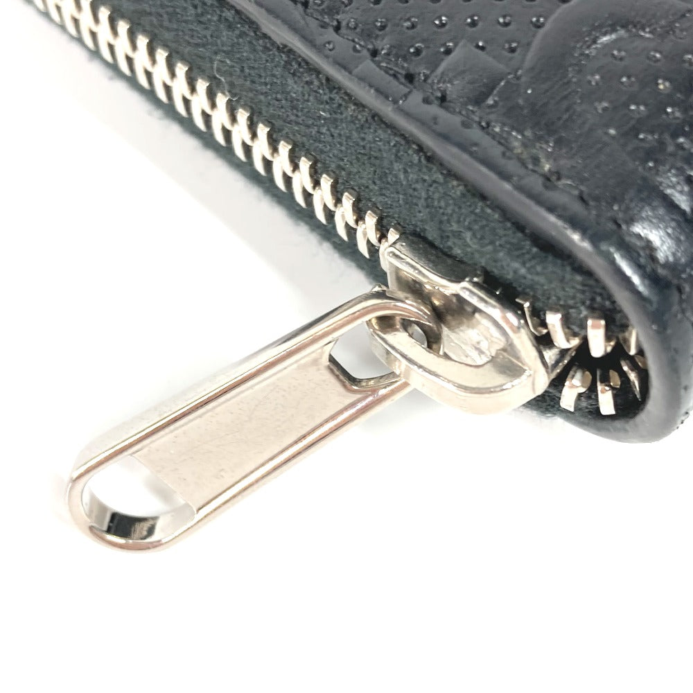 GUCCI Long Wallet Purse 625563 leather black GG embossed long wallet Travel case mens Used Authentic