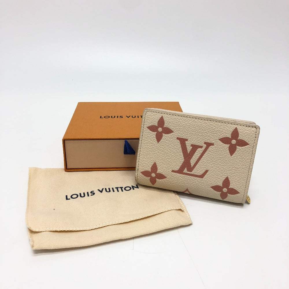 LOUIS VUITTON Folded wallet M81927 Monogram Ann Platt Leather beige Monogram Ann Platt Portefeuille Clare Women Used Authentic