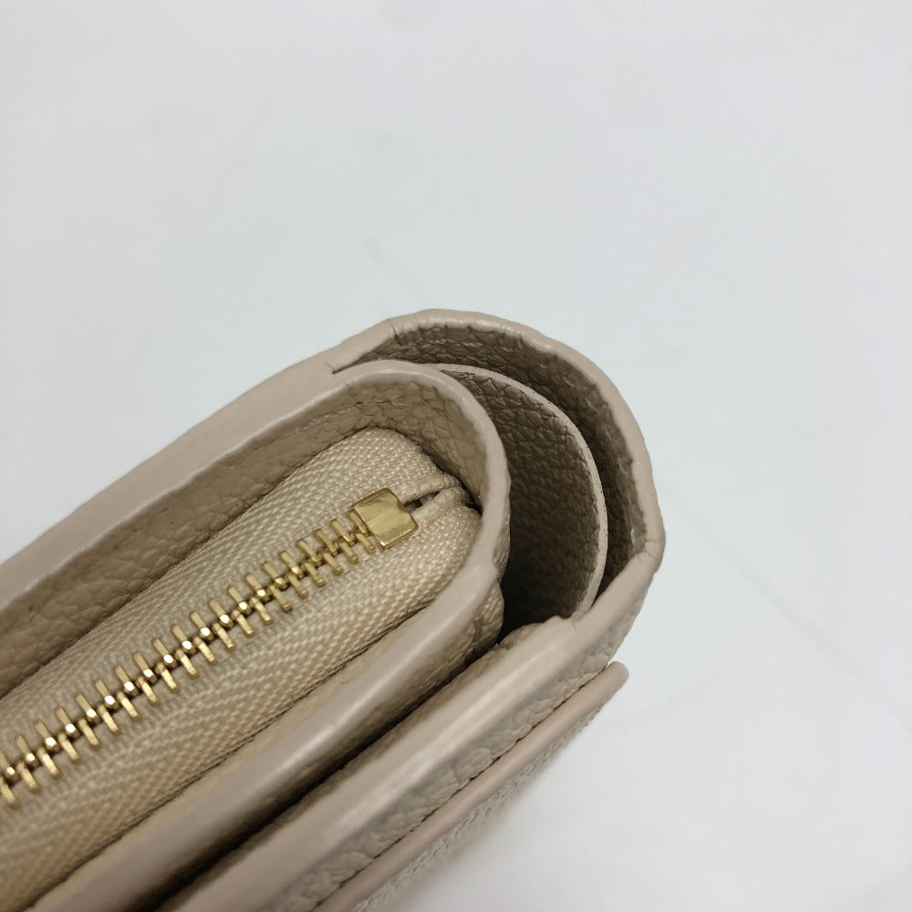 LOUIS VUITTON Folded wallet M81927 Monogram Ann Platt Leather beige Monogram Ann Platt Portefeuille Clare Women Used Authentic