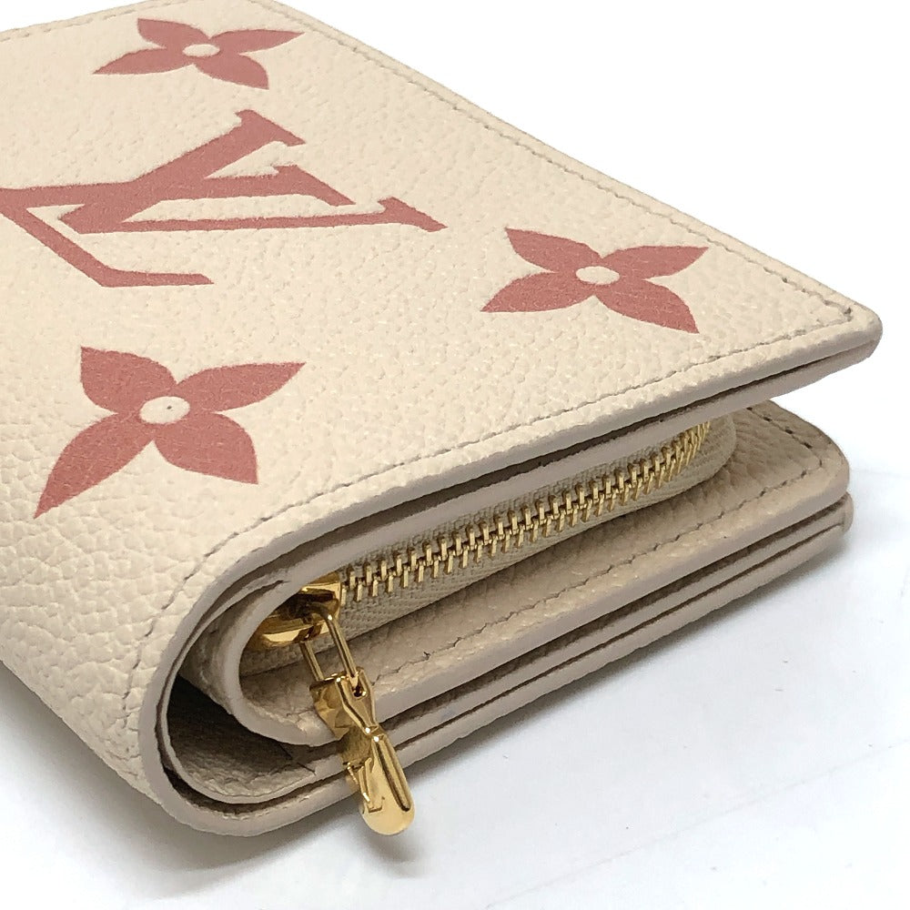 LOUIS VUITTON Folded wallet M81927 Monogram Ann Platt Leather beige Monogram Ann Platt Portefeuille Clare Women Used Authentic