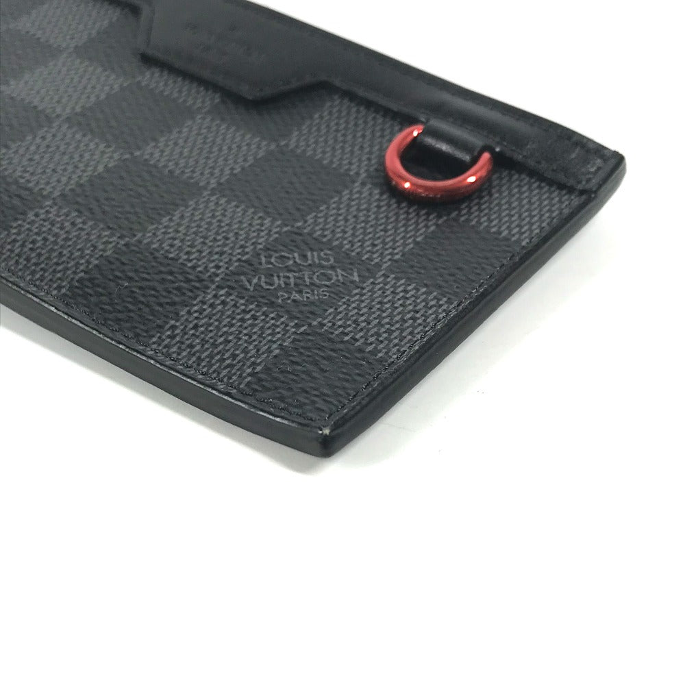 LOUIS VUITTON Coin case N60354 Damier Grafitto Canvas black Damier Grafitte Utility coin card holder mens Secondhand Authentic