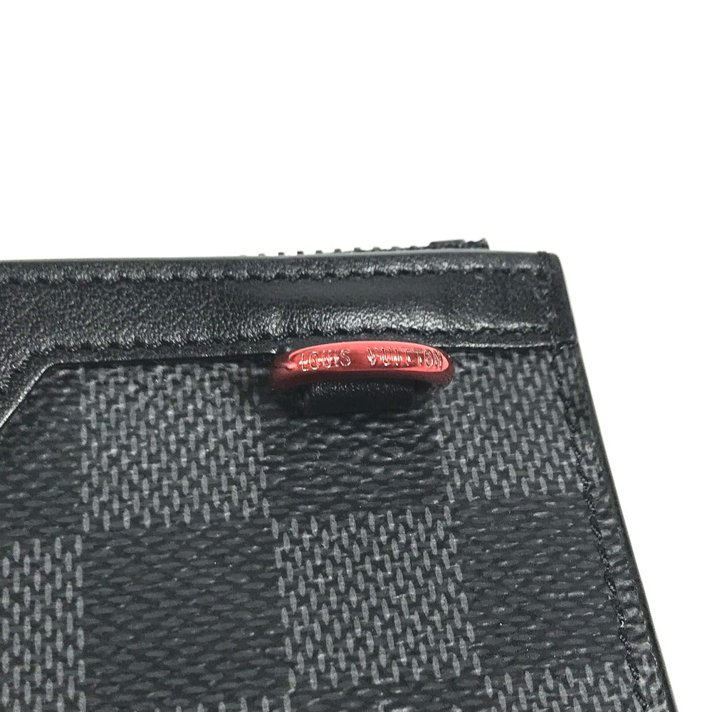 LOUIS VUITTON Coin case N60354 Damier Grafitto Canvas black Damier Grafitte Utility coin card holder mens Secondhand Authentic