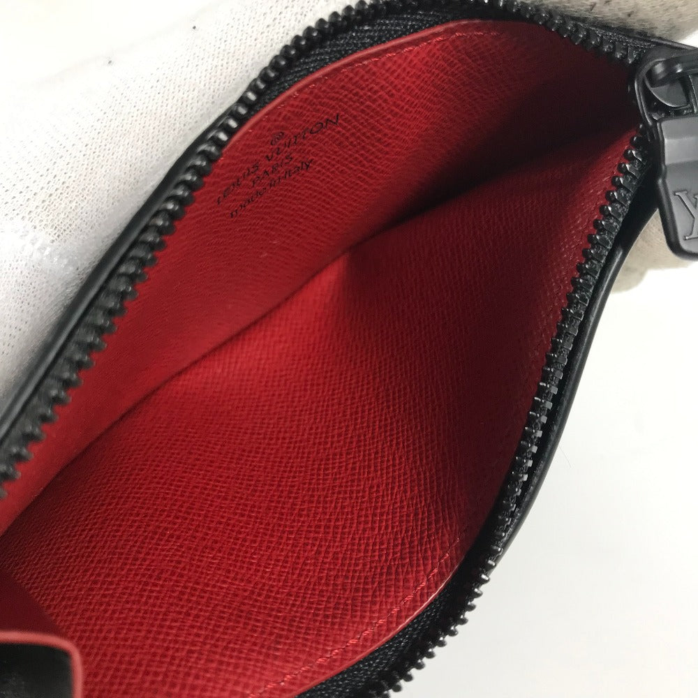 LOUIS VUITTON Coin case N60354 Damier Grafitto Canvas black Damier Grafitte Utility coin card holder mens Secondhand Authentic