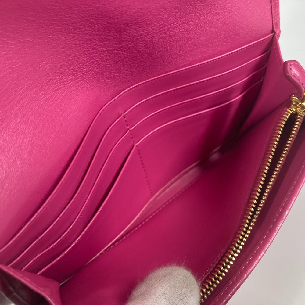 PRADA Long Wallet Purse 1MH019 velvet pink Long wallet logo Women Used Authentic
