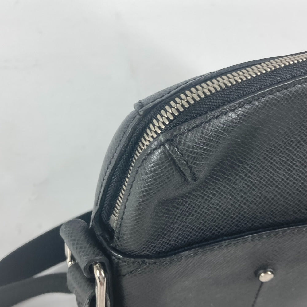 LOUIS VUITTON Shoulder Bag M30238 Taiga Leather black Taiga Watcher Messenger PM mens Used Authentic