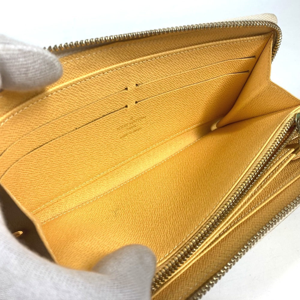LOUIS VUITTON Long Wallet Purse N63006 Damier Azur Canvas white Damier Azur Balloon motif Women Used Authentic