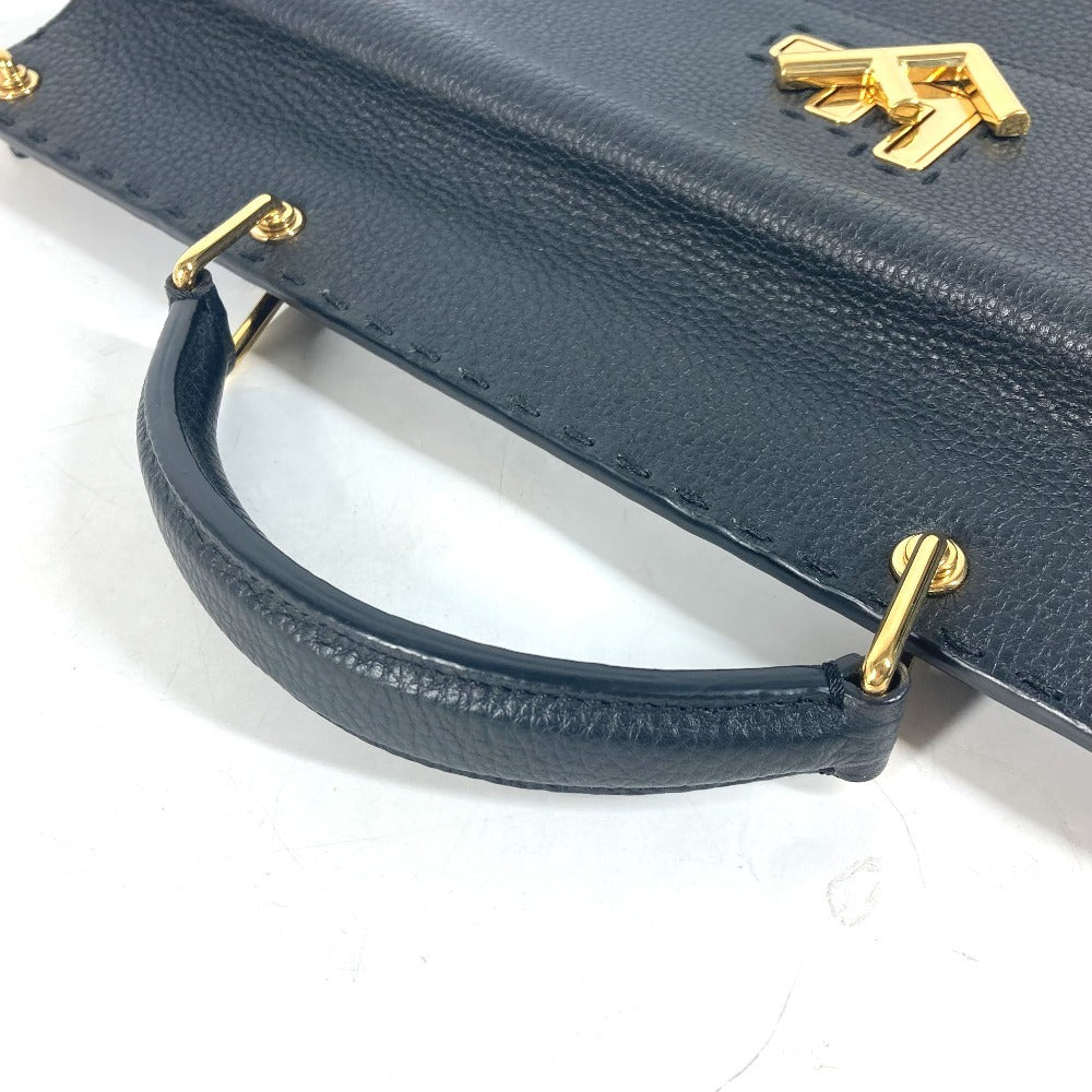 FENDI Business bag 7VA462 leather black Bag Handbag Tote Bag Briefcase Double Face