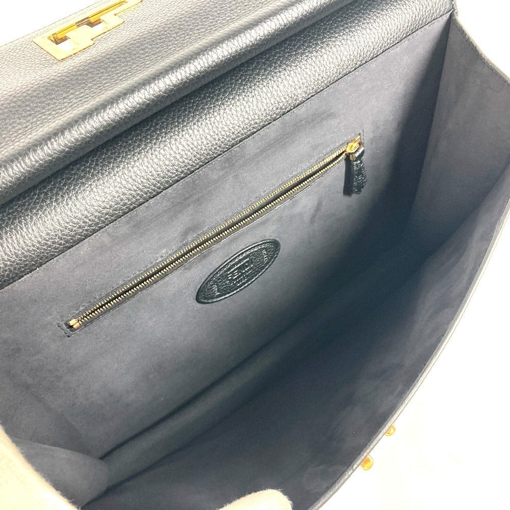 FENDI Business bag 7VA462 leather black Bag Handbag Tote Bag Briefcase Double Face