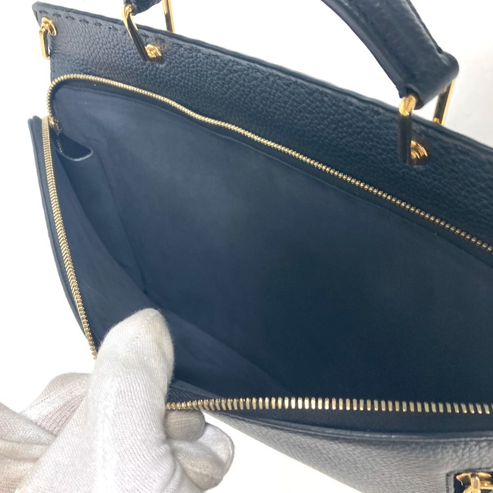 FENDI Business bag 7VA462 leather black Bag Handbag Tote Bag Briefcase Double Face