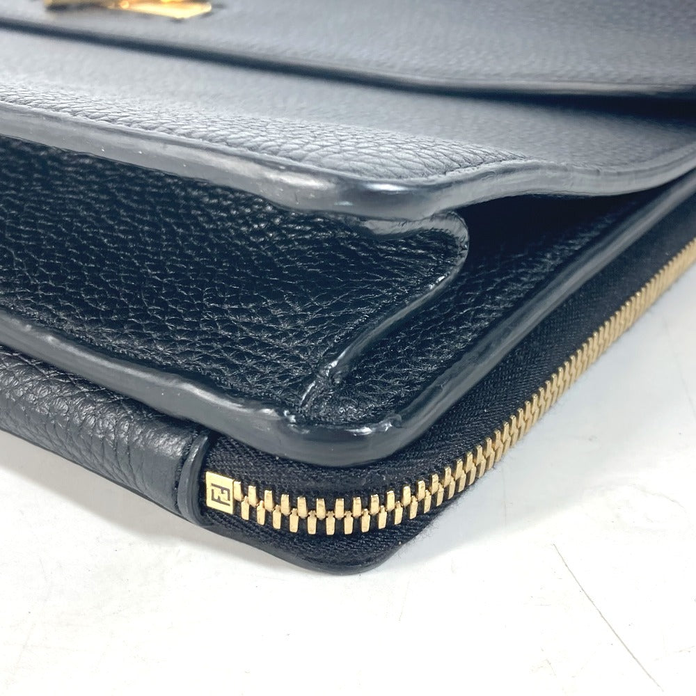 FENDI Business bag 7VA462 leather black Bag Handbag Tote Bag Briefcase Double Face