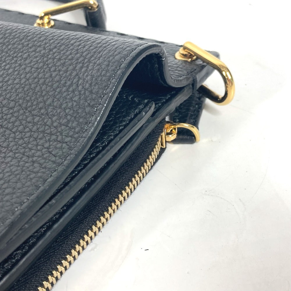 FENDI Business bag 7VA462 leather black Bag Handbag Tote Bag Briefcase Double Face