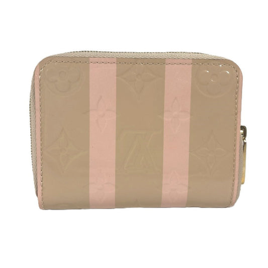 LOUIS VUITTON Coin case M58066 Monogram Vernis beige Monogram Vernis Rayure Zip around purse