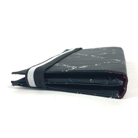 CHANEL Long Wallet Purse A14344 Nylon black Old travel line Women Used Authentic