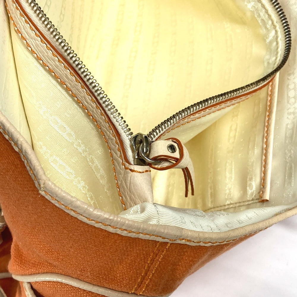 CELINE Handbag Leather / canvas Orange Fringe Tassel Triomphe Logo Boogie bag