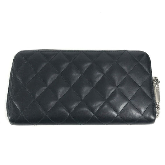 CHANEL Long Wallet Purse A50078 leather black Cambon line CC COCO Mark