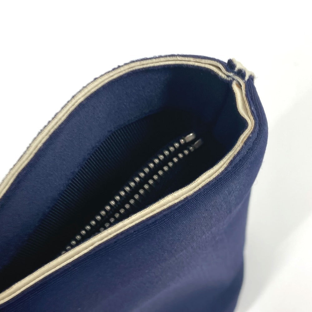 CHANEL Handbag polyamide Navy Metal handle Women Used Authentic