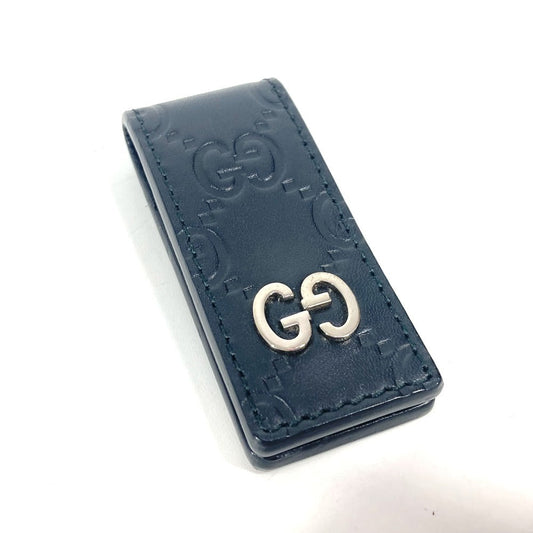 GUCCI Money clip 522867 Sima leather black GG Guccisima mens Used Authentic