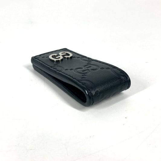 GUCCI Money clip 522867 Sima leather black GG Guccisima mens Used Authentic