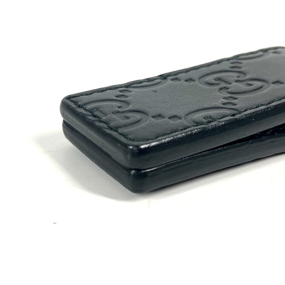 GUCCI Money clip 522867 Sima leather black GG Guccisima mens Used Authentic