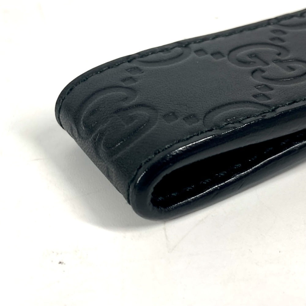 GUCCI Money clip 522867 Sima leather black GG Guccisima mens Used Authentic
